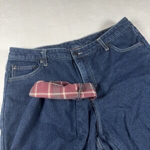 Dickies Jeans Mens 34x32 Blue Flannel Lined Relaxed Fit Medium Wash Outdoor Work